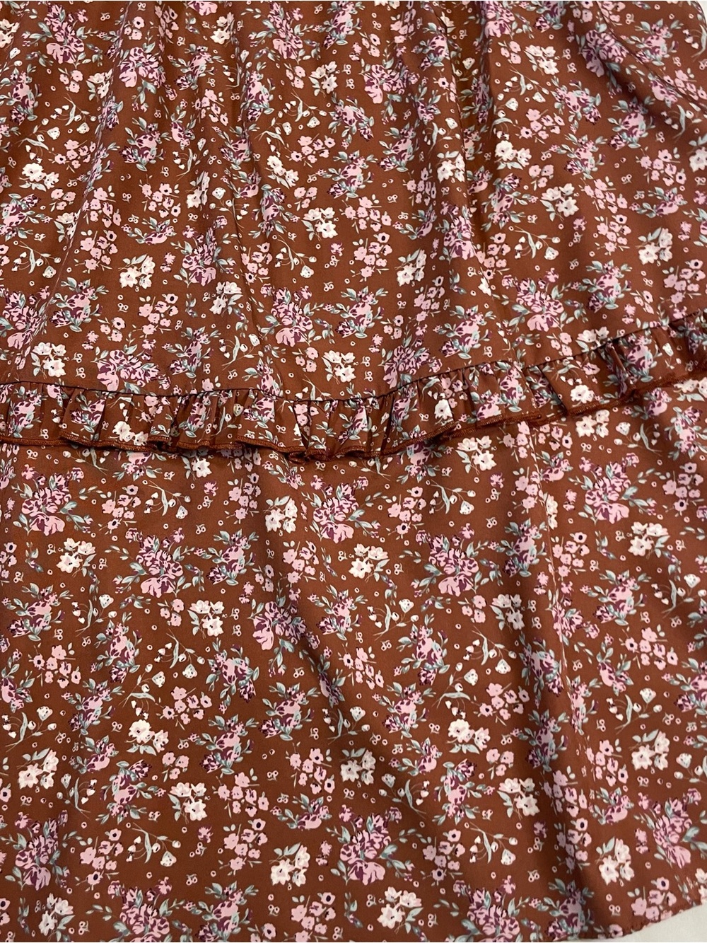 🤎 Cottagecore Floral Smocked Midi Dress XL Boho - Picture 5 of 11